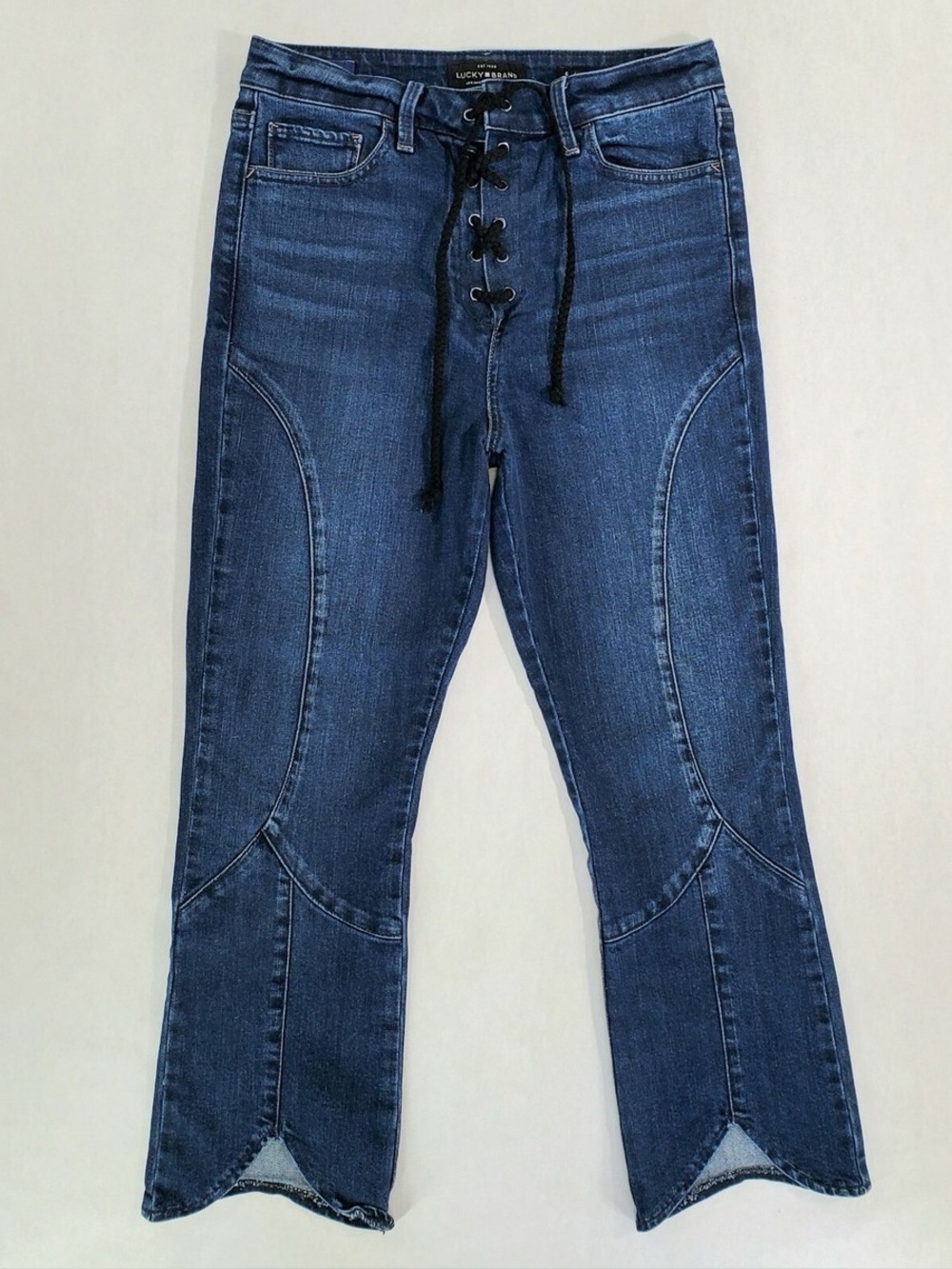 Lucky Brand Indigo Lace-Up Flare Jeans